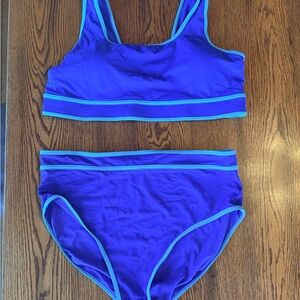 KIAVA Blue Bikini Set with Aqua Trim